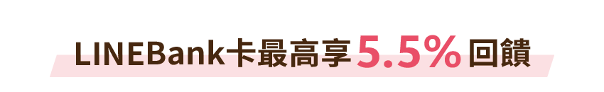 LINEBank卡最高享5.5%回饋