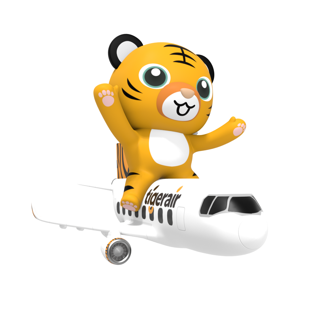 台灣虎航吉祥物搭飛機